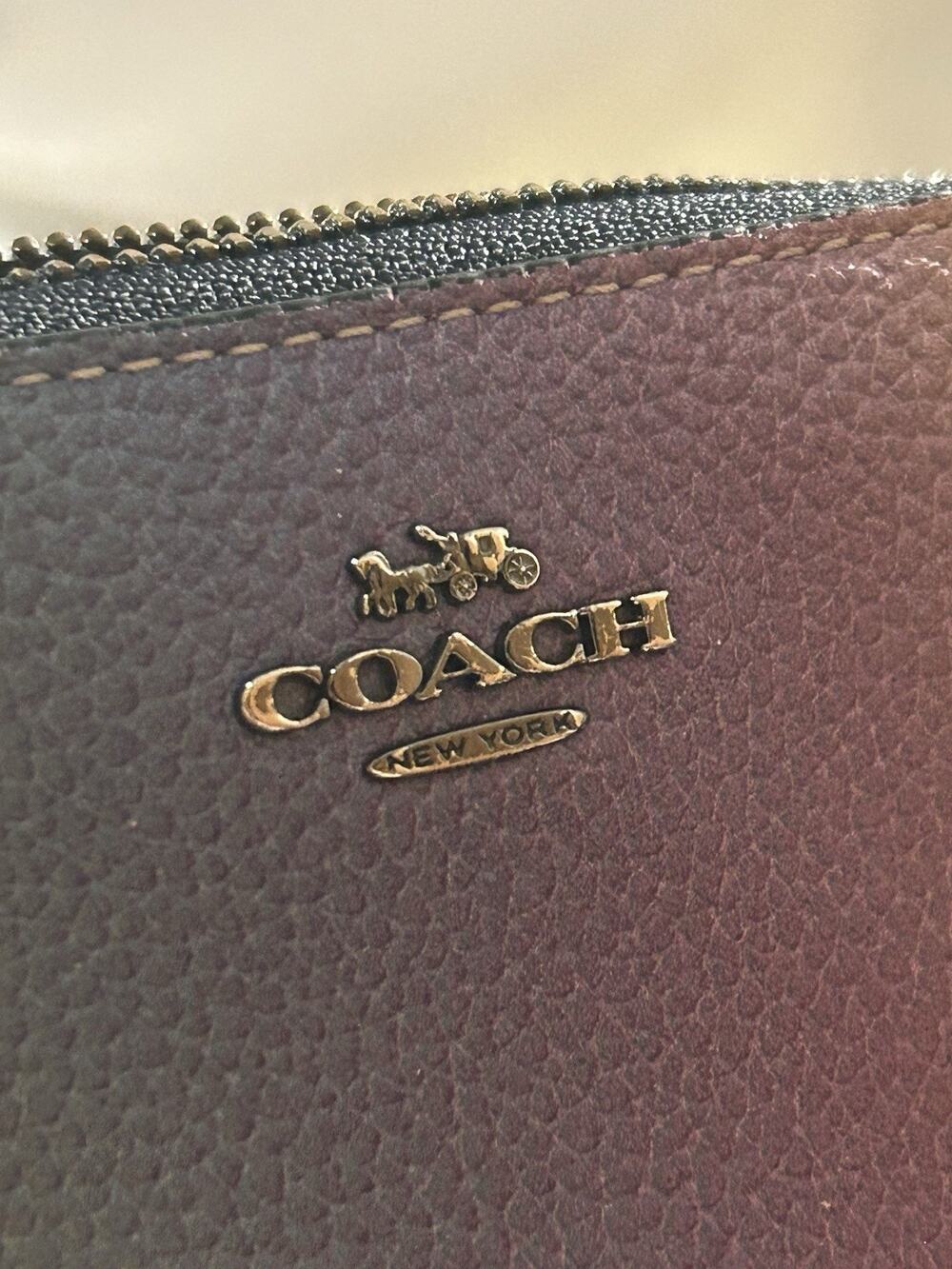 Coach New York Rainbow Ombre Leather Zip Around Bifold Wallet Multicolor